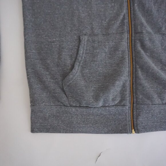 Aviator Nation Grey Cotton Zip Hoodie Blue Stripe Sporty Retro Nostalgic XL - Picture 8 of 12